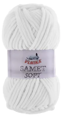 100g Strickgarn Samet Soft Chenille weiß