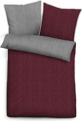Produktbild von Biberna Melange Flanell Wendebettwäsche 840500 155x200 cm + 80x80 cm burgund