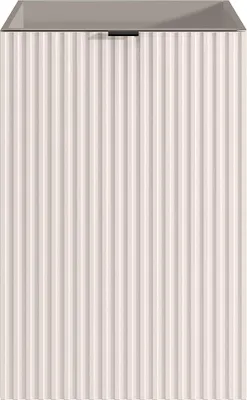 Produktbild von Handwaschbeckenschrank geriffelt - Tür wendbar - Beige - 60 x 40 x 22 - VAHIRA