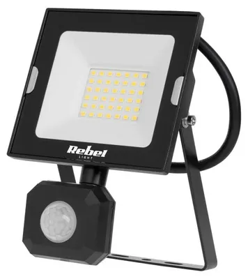 Immagine prodotto di Rebel URZ3615 Faretto con sensore crepuscolare e di movimento, 30 W, 4000K, 230V, 2550 lm