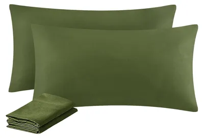 Obrázek produktu pro Sada dvou povlaků na polštáře olivově zelené barvy, rozměr 40 x 80 cm, se zapínáním na zip