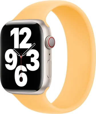 Productafbeelding van Apple Siliconen solobandje voor de Apple Watch | 38/40/41/42 mm - Maat 4 - Sunglow
