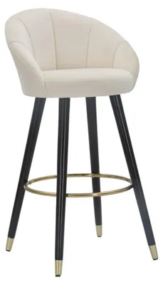 Image de Tabouret de bar Prague crème – 55 x 56 x H 104 cm