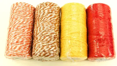 Katoenen Koord 4x100 m, 2 mm, 4 Farben – Backgarn