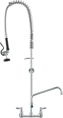 Obrázok produktu pre Komerčná kuchynská batéria s vyťahovacou preddrezovou sprškou - výška 118 cm - stredový otvor 203 mm - otočný výtok 305 mm - mosadzná kuchynská drezová batéria na montáž na palubu - pre 1/2/3 komorový drez