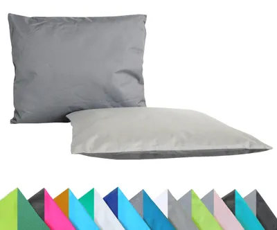 Produktbild von JACK 2er Set Wende Outdoor Kissenhülle Kissenbezug 2-farbig 30x50cm Wasserfest Lounge Kissen Garten Stuhl Lotus Effekt, Farbe:Anthrazit - Grau