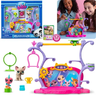 Produktbild von Littlest Pet Shop Figurensatz Talent Show, Tiere + Zubehör, bewegliche Figuren 4+