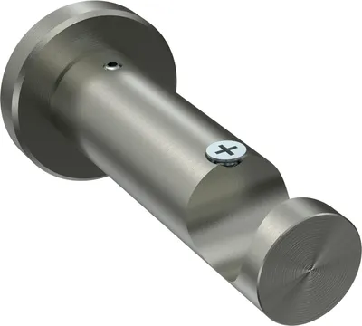Produktbild von Interdeco Träger mit Abstand 7,5 cm / Wandhalterung für Gardinenstangen 20 mm Ø, 1-läufig Edelstahl-Optik, Typ Platon
