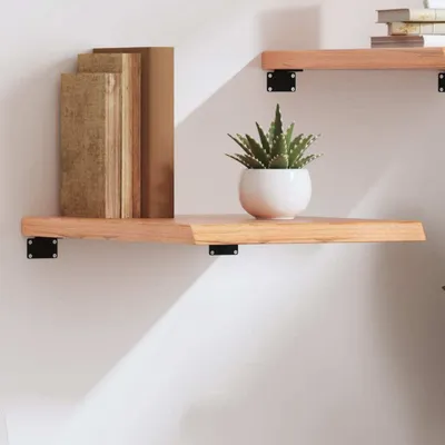 Image de Maison Exclusive - Étagère murale, couleur marron foncé, dimensions 40x50x(2-4) cm, en bois massif de chêne, traitée