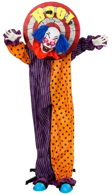 Produktbild von 167 cm lebensgroße animierte Halloween-Clown-Deko mit Sound- & Berührungsaktivierung
