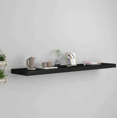 Zdjęcie produktu dla Półka ścienna, czarna, 120x23,5x3,8 cm, MDF