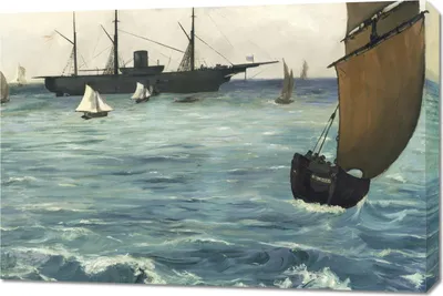 Immagine prodotto di Ritratto 90x60 cm Kearsarge, Édouard Manet Vintage al Salon