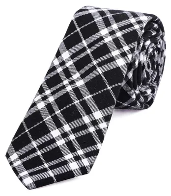 Produktbild von DonDon Herren Krawatte 6 cm kariert gestreift schwarz-weiß