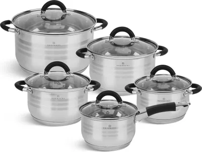 Produktbild von Topfset – Edelstahl – 10-teilig – mit Sandwichboden