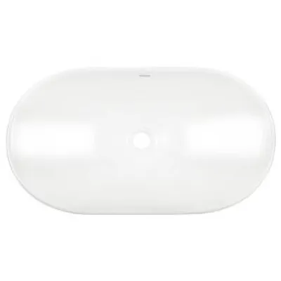 Zdjęcie produktu dla Umywalka owalna nablatowa KERRA KR-781, ceramiczna, biała, 63 cm