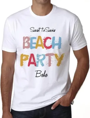 Produktbild von Herren Grafik T-Shirt Boho-Strandparty – Boho Beach Party – Öko-Verantwortlich Vintage Jahrgang Kurzarm Lustige Druck Geburtstag Geschenk Mann