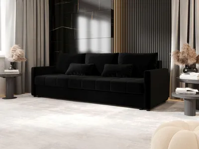 Produktbild von BEDANTE SOFA MOS mit Schlaffunktion ITAKA 15 Schwarz Sofa mit Stauraum Bettkasten Wohnzimmersofa Couch Sofa Bettsofa Bettkasten Bettcouch