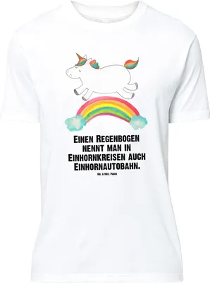 Produktbild von Mr. & Mrs. Panda T-Shirt Einhorn Regenbogen - Weiß - Geschenk, Erwachsenwerden, Unicorn, Tshirt, Spruch, Einhornpower, Glitzer, Shirt, Lustiges, Oversize