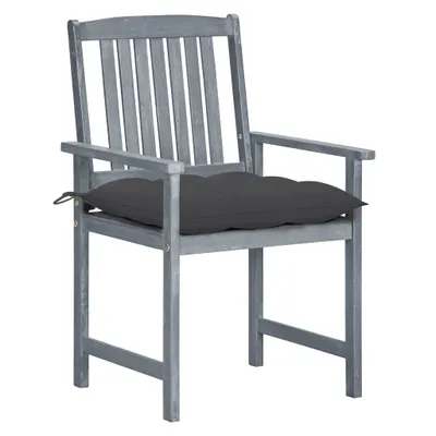 Image de vidaXL Gartenstühle mit Kissen 8 Stk. Massivholz Akazie Grau