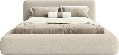 Produktbild von FEDVE Polsterbett Fummo aus Bouclé-Stoff 180x200 cm, Beige