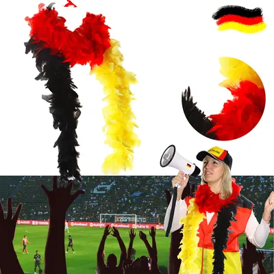 Productafbeelding van Cepewa WM Federboa, Duitsland, 180 cm, zwart, rood, goud. Artikel voor fans