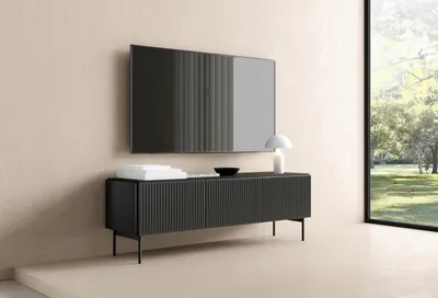Produktbild von Modernes TV-Lowboard MUTI in Schwarz, TV-Schrank für Ihr Wohnzimmer