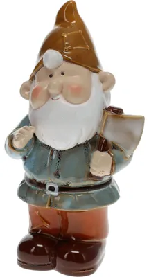 Produktbild von Gartenzwerg - blau - mit Axt - Porzellanfigur - 27 cm