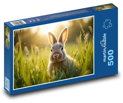 Produktbild von Puzzle 500 Kleiner Hase im Gras - martinpuzzle