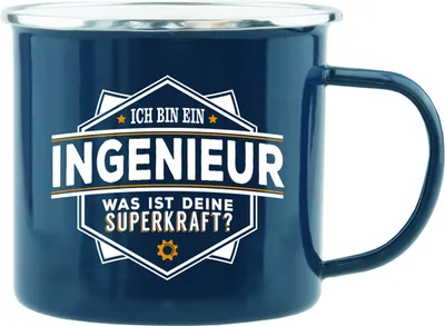 Produktbild von Echter Kerl Emaille Kaffeetasse Kaffeebecher Ingenieur