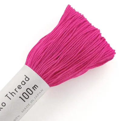 Immagine prodotto di Olympus Sashiko, filo di cotone, gomitolo, colore 121, fucsia, circa 100 metri, prodotto in Giappone