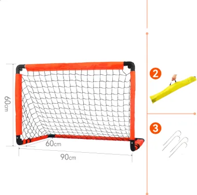 Produktbild von Kinder Fußballtor 1,22mx0,85m,zusammenklappbares Fußballtor,ideal für Gärten,drinnen und draußen,inklusive Tor und Netz perfekt für kleine Champions