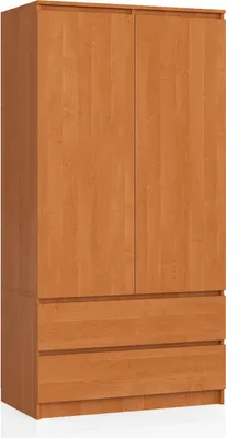 Produktbild von Kleiderschrank AKORD S90 Erle 90 cm 2 Türen 2 Schubladen 4 Ebenen B90 x H180 x T51 cm
