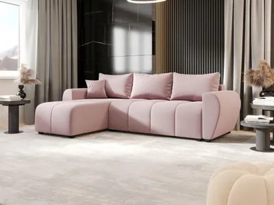 Produktbild von BEDANTE ECKSOFA MOLISA L Cosmic 14 Links Rosa mit Schlaffunktion L-Form Sofa mit Stauraum Bettkasten Wohnzimmersofa Couch Sofa Bettsofa Bettkasten Bettcouch