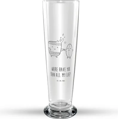 Produktbild von Mr. & Mrs. Panda Bierglas Kaffee Bohne - Transparent - Geschenk, Glasbierglas, Lustige Sprüche, Genuss, Zufriedenheit, Trinkglas, Glück, Bierbecher, Bier Glas, Glasbecher