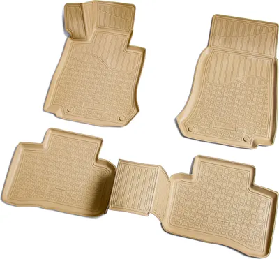 Image de tapis en caoutchouc 3D pour MERCEDES GLC X253 | année à partir de 2015> | beige ajusté + bordure