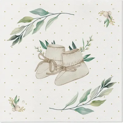 Image de Serviettes de table Premium Airlaid, "Hello Baby", 1/4, 40 x 40 cm 50 pièces.