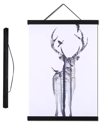 Obrázok produktu pre Solidchoice – Moderný drevený rám na fotografie a plagáty, čierna farba, 40 cm