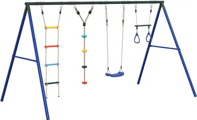Produktbild von vidaXL Schaukel-Set mit Schaukelsitz Trapez Strickleiter Kletterseil
