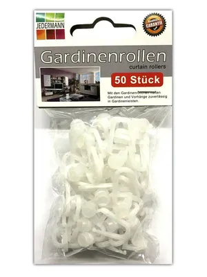 Produktbild von 50 Stück Gardinenröllchen mit Faltenhaken Gardinenrollen Gardinenhaken