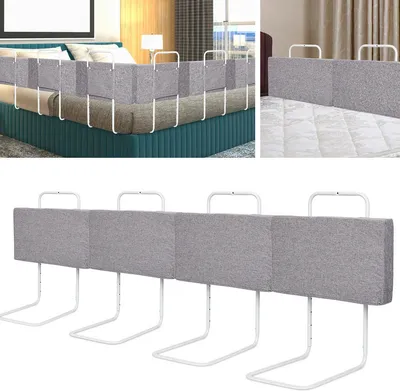 Produktbild von Clanmacy Bettgitter Rausfallschutz Bett Bettschutzgitter für Kinder 5-Loch Höhenverstellbar Kinderbettgitter Sicherheitsschutz für Kleinkinder Babys und Kinder 60cm grau