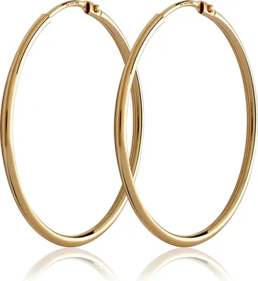 Produktbild von Paar 32mm Creole 333 Gelbgold 8 Karat gold Ohrring 1,5mm starke Goldohrrig