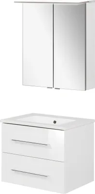 Produktbild von Fackelmann B.perfekt Badmöbel Set 3-teilig, 60 cm, Weiß, LED-Spiegelschrank