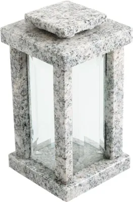 Produktbild von Grablampe viereckig Granit Viscont White