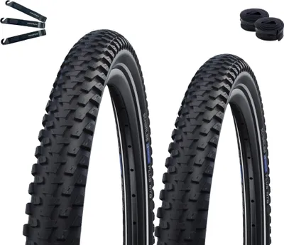 Immagine prodotto di 2 pneumatici per MTB Schwalbe Marathon Plus Performance Smart DualGuard E-50 ADDIX nero/riflettente 65-622 (29 x 2,60) + 2 camere d'aria Schwalbe AV19F incl. leva per pneumatici maxxi4you