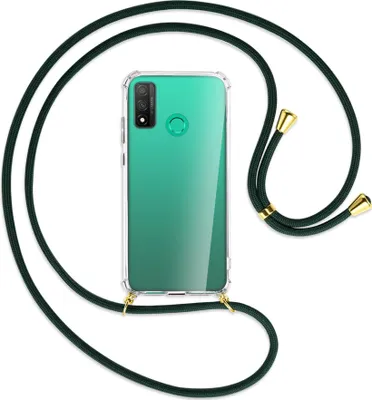 Produktbild von Handykette Backcover-Schutzhülle mit Band (Metall goldfarben) für Huawei P Smart 2020 - dunkelgrün