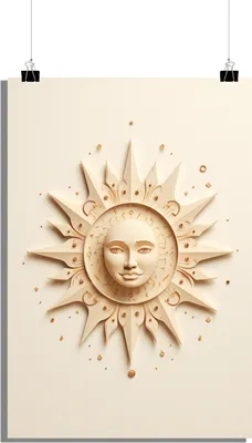 Produktbild von Sonnenposter - Keramikposter - Kunstposter - Stilvolles Poster - 51x71cm - Perfekt zum Einrahmen