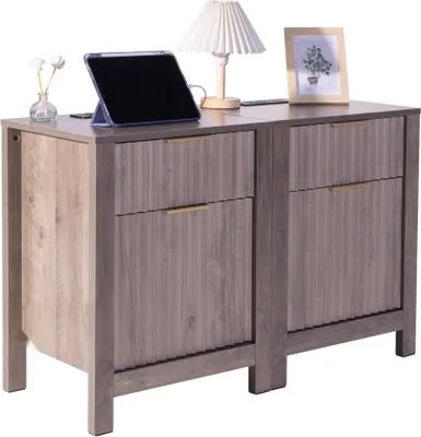 Image de Table d'appoint carrée avec prise USB - set de 2 tables de nuit - table de chevet moderne - idéal pour le salon et la chambre à coucher