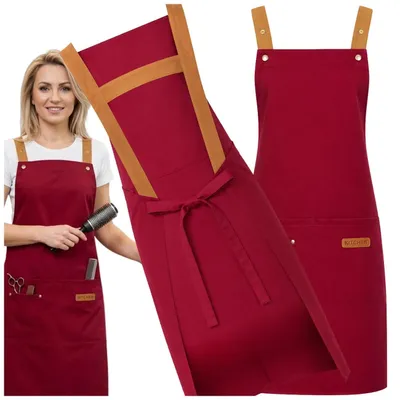 Immagine prodotto di Grembiule protettivo per cucina e salone di bellezza, rosso, da donna, da uomo