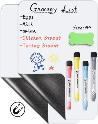 Produktbild von Famanu Magnetisches Whiteboard A4 - Selbstklebendes Memoboard für Kühlschrank
