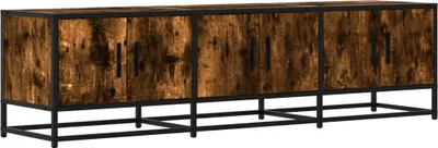 Image de vidaXL Armoire TV chêne fumé 150x35x41 cm Bois composite et métal